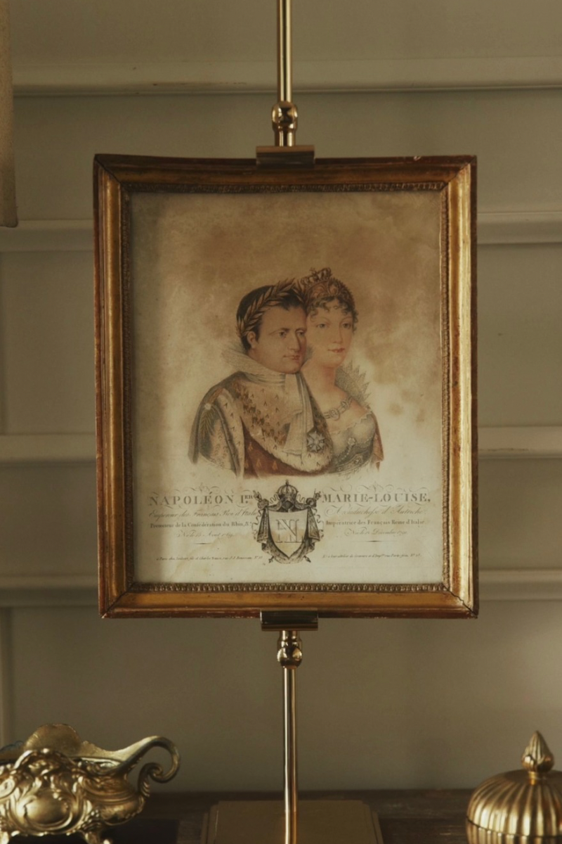 Napoléon I & Marie-Louise Hand-Colored French Engraving