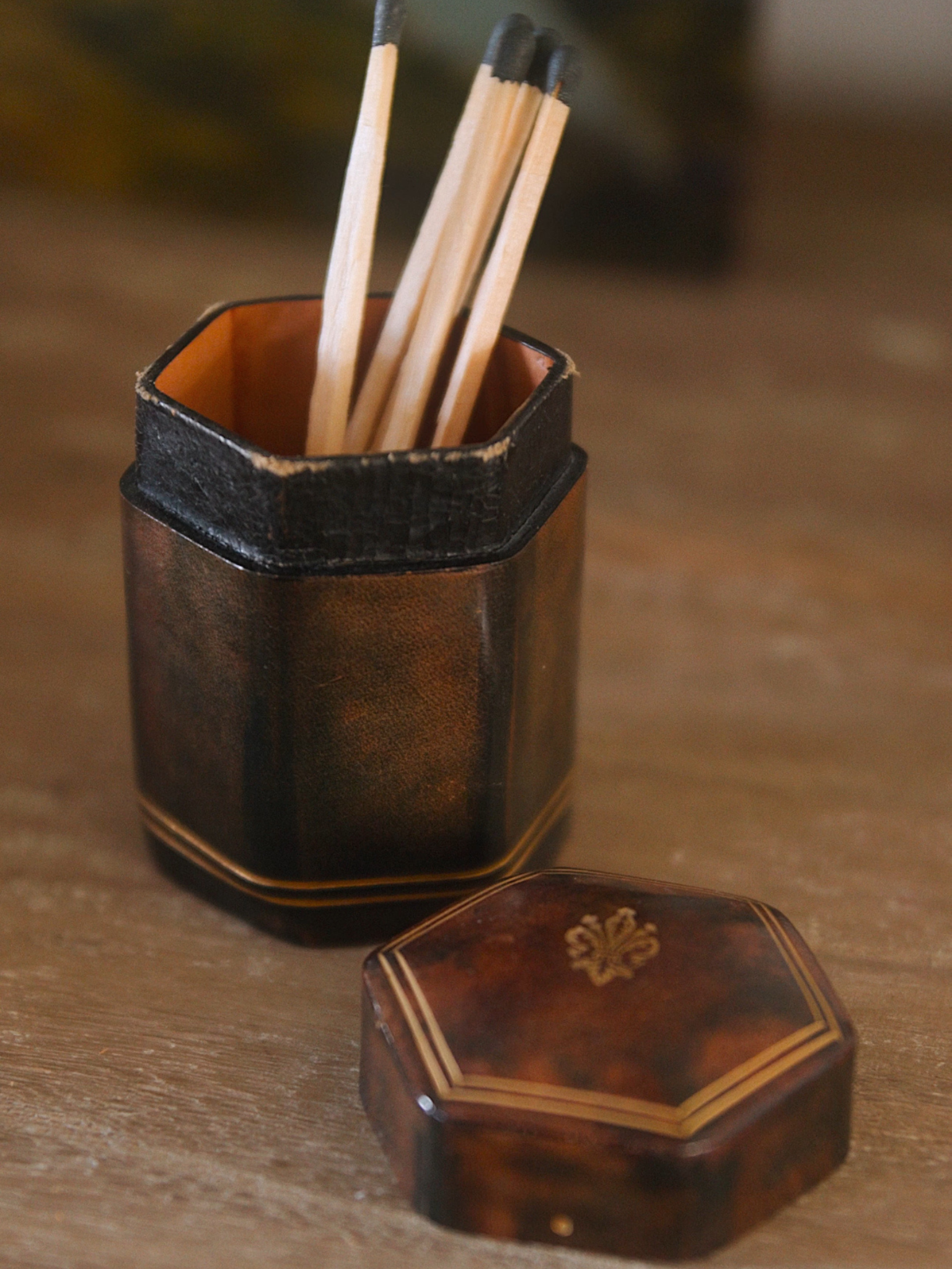 Vintage Florentine Leather Trinket Box - Small