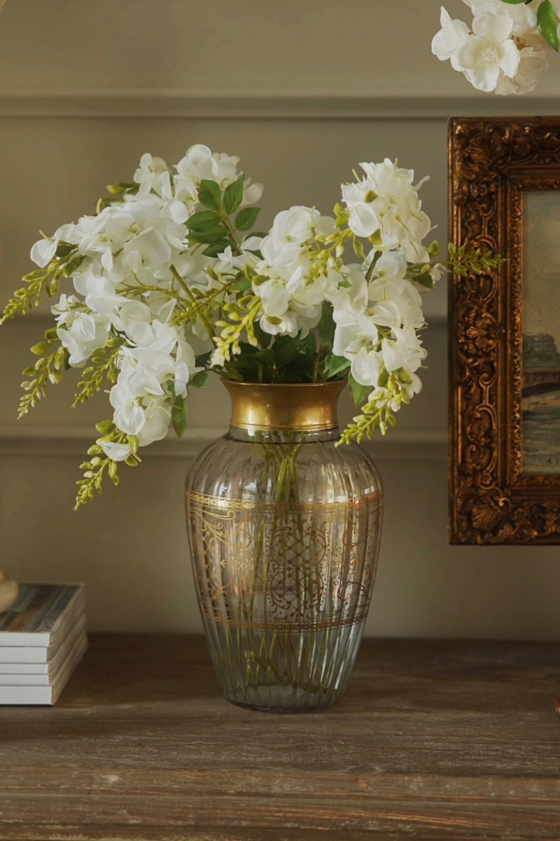 Late 19th Century French Gilt Enameled Glass Vase | Belle Époque, c. 1880–1900