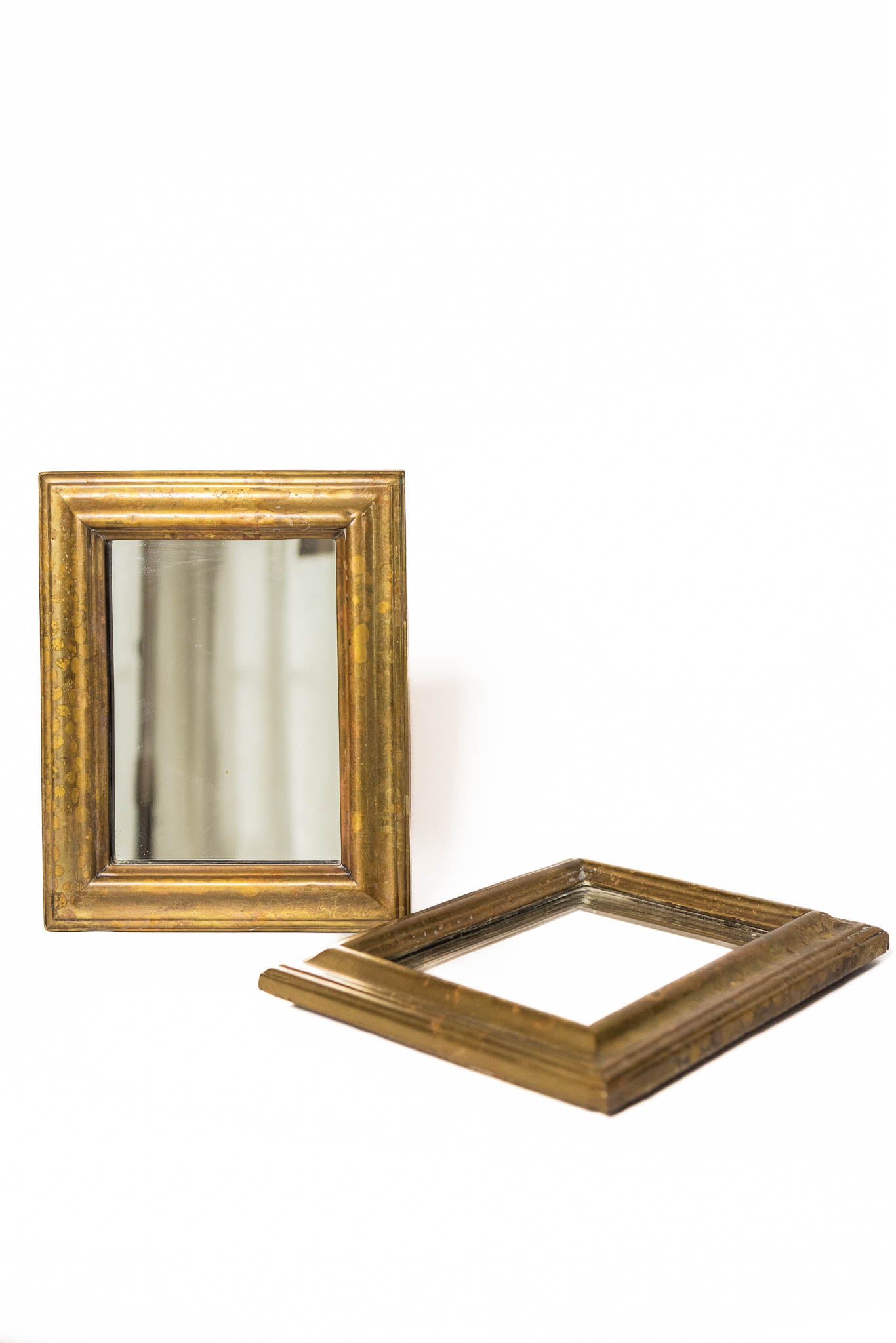 Pair of French Brass Mirrors - 20th Century