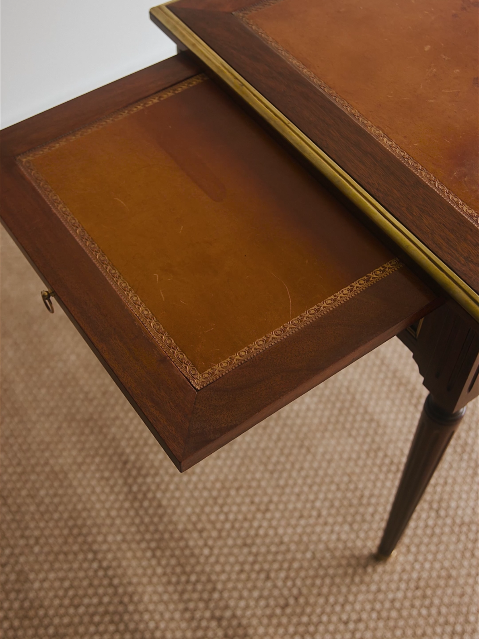 Louis XVI Partners Writing Desk with Dual Pull-Out Writing Slides