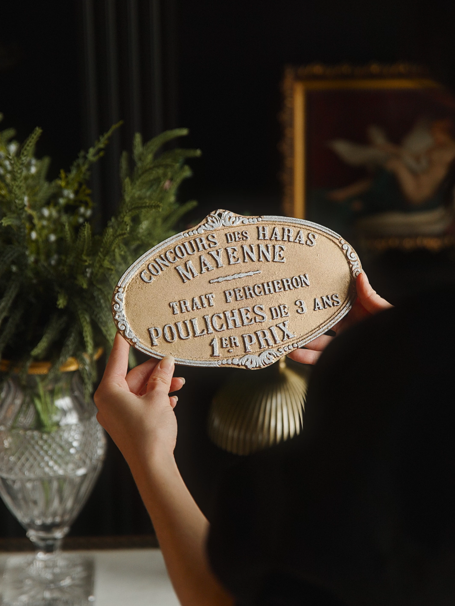 Vintage Gold and Silver Plated Agricultural Plaque