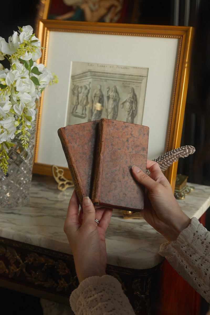 18th Century French Leather-Bound Two-Volume Set of Dernières Œuvres de Scarron, Paris, 1752