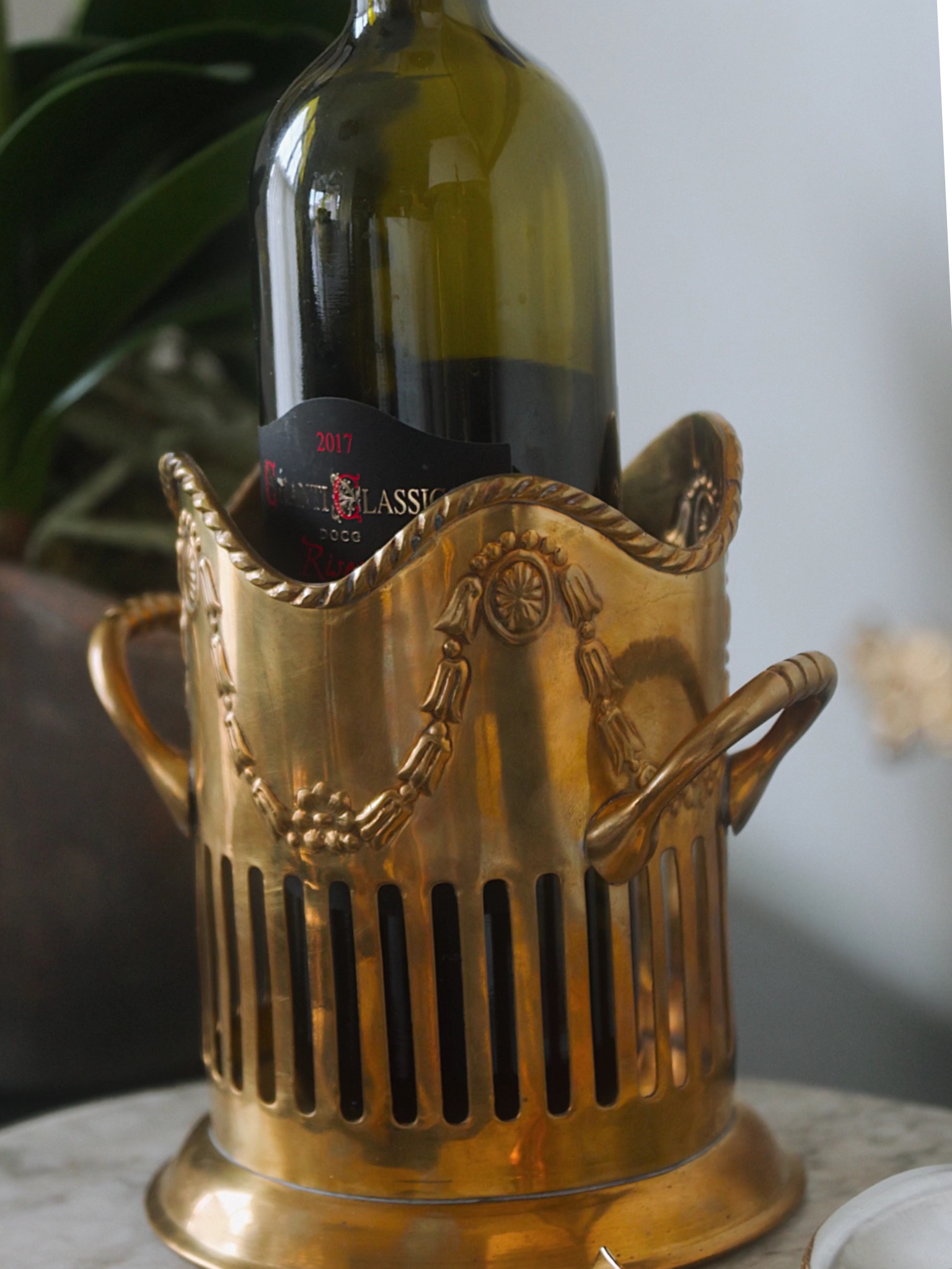 Brass Handled Wine Botle Caddy