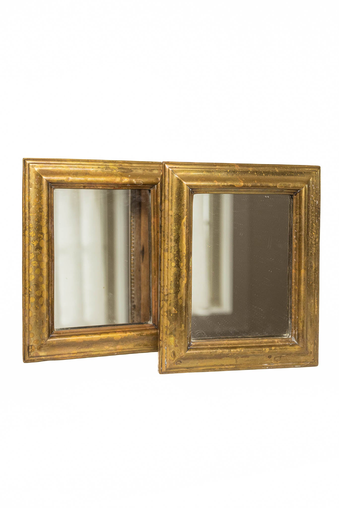 Pair of French Brass Mirrors - 20th Century