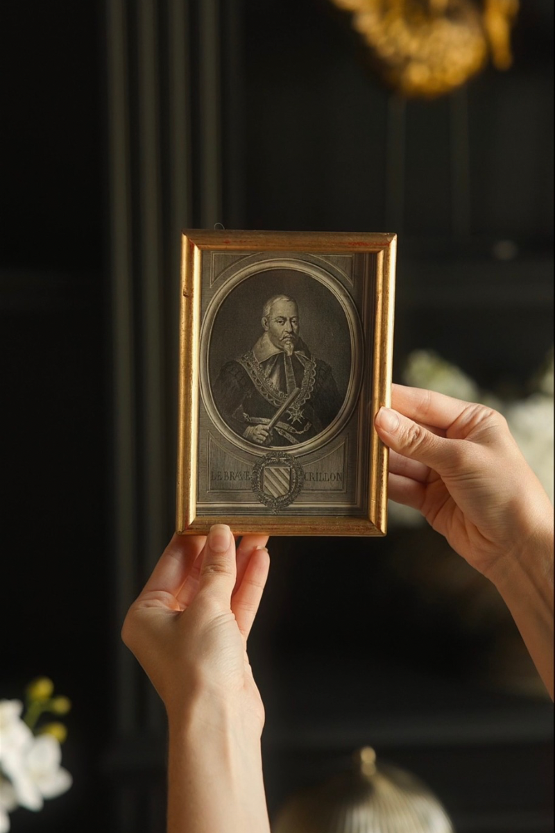 17th C. Original French Copperplate Engraved Portrait of Le Baron de Brulon