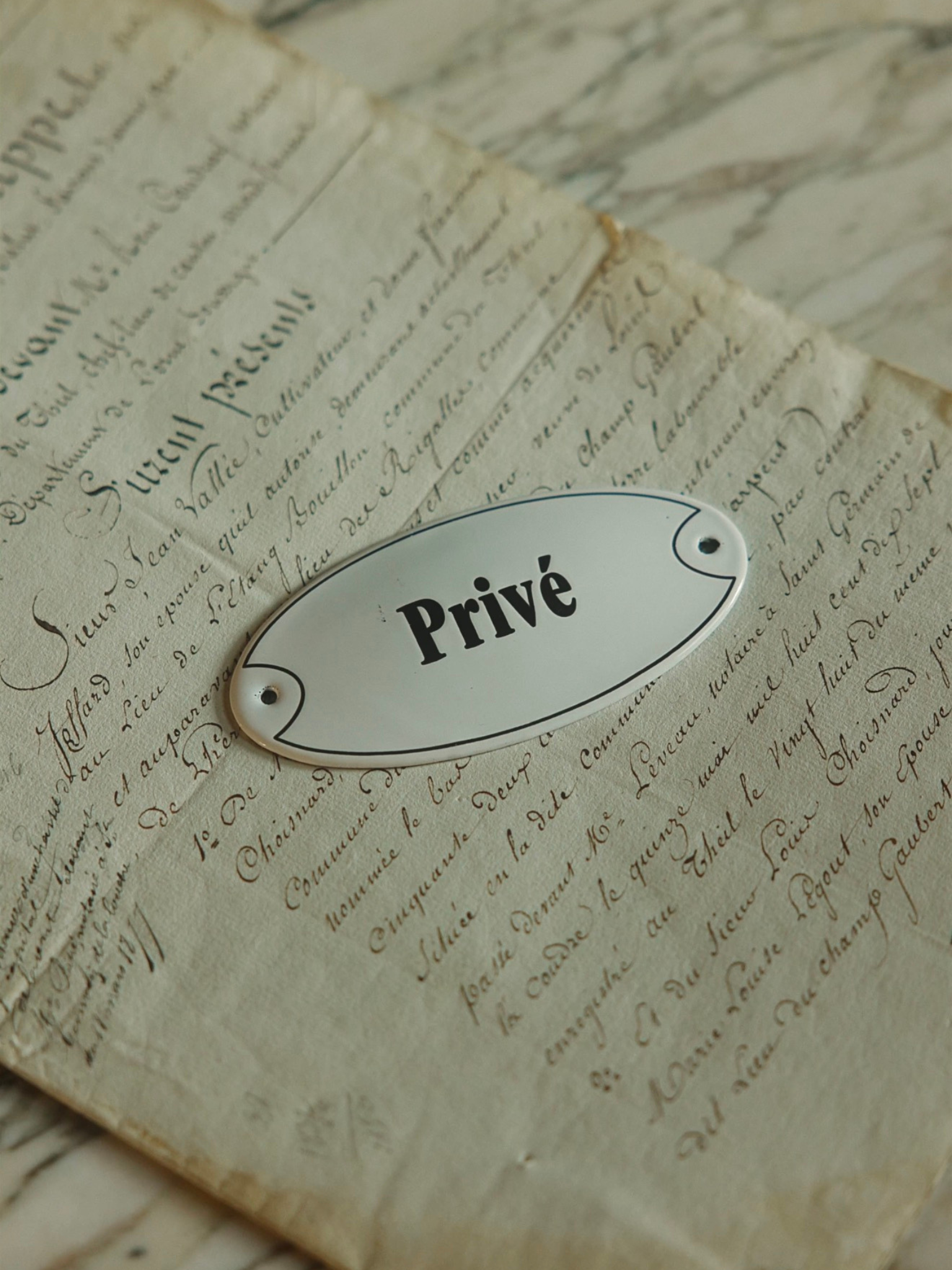 French Enamel "Prive" Sign Large