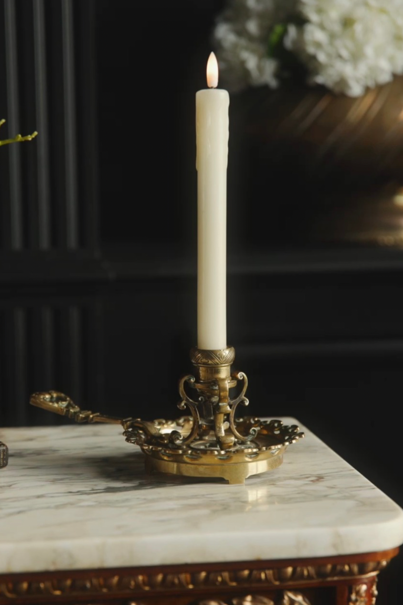 Late 19th Century French Cast Bronze Ornamental Candleholder
