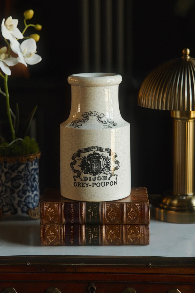 French Digoin Sarreguemines Dijon Grey-Poupon Mustard Pot | Paris 1900