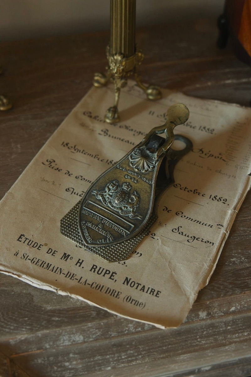 Decorative Brass Letter Clip with Royal Coat of Arms