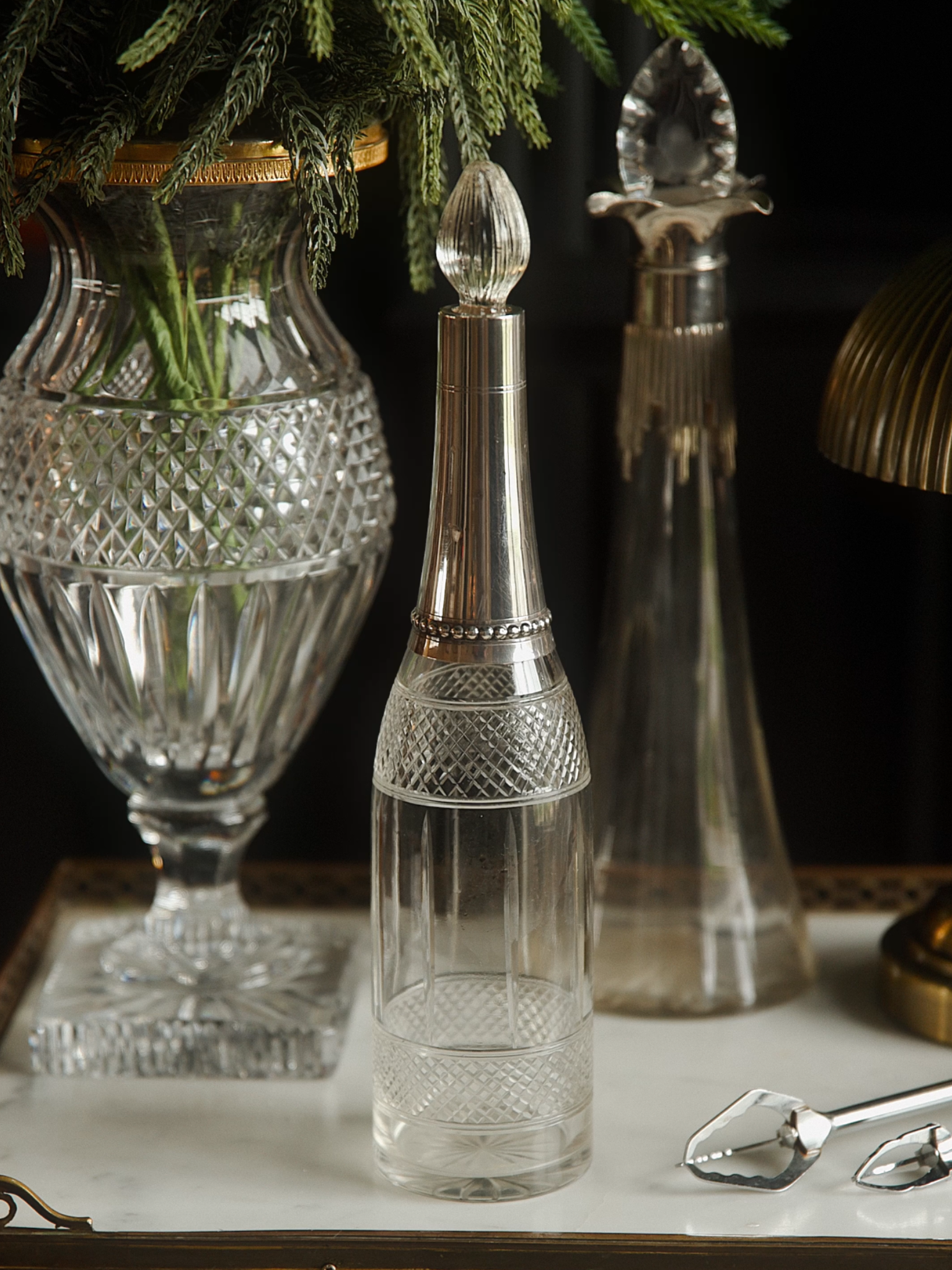 Slender Silver-Necked Vanity Decanter