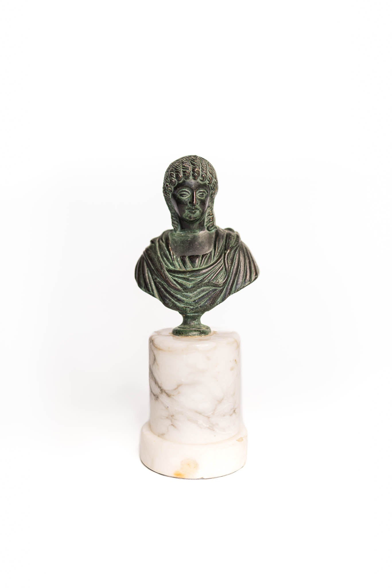 Greco - Roman Style Statue Composed of Marble and Bronze