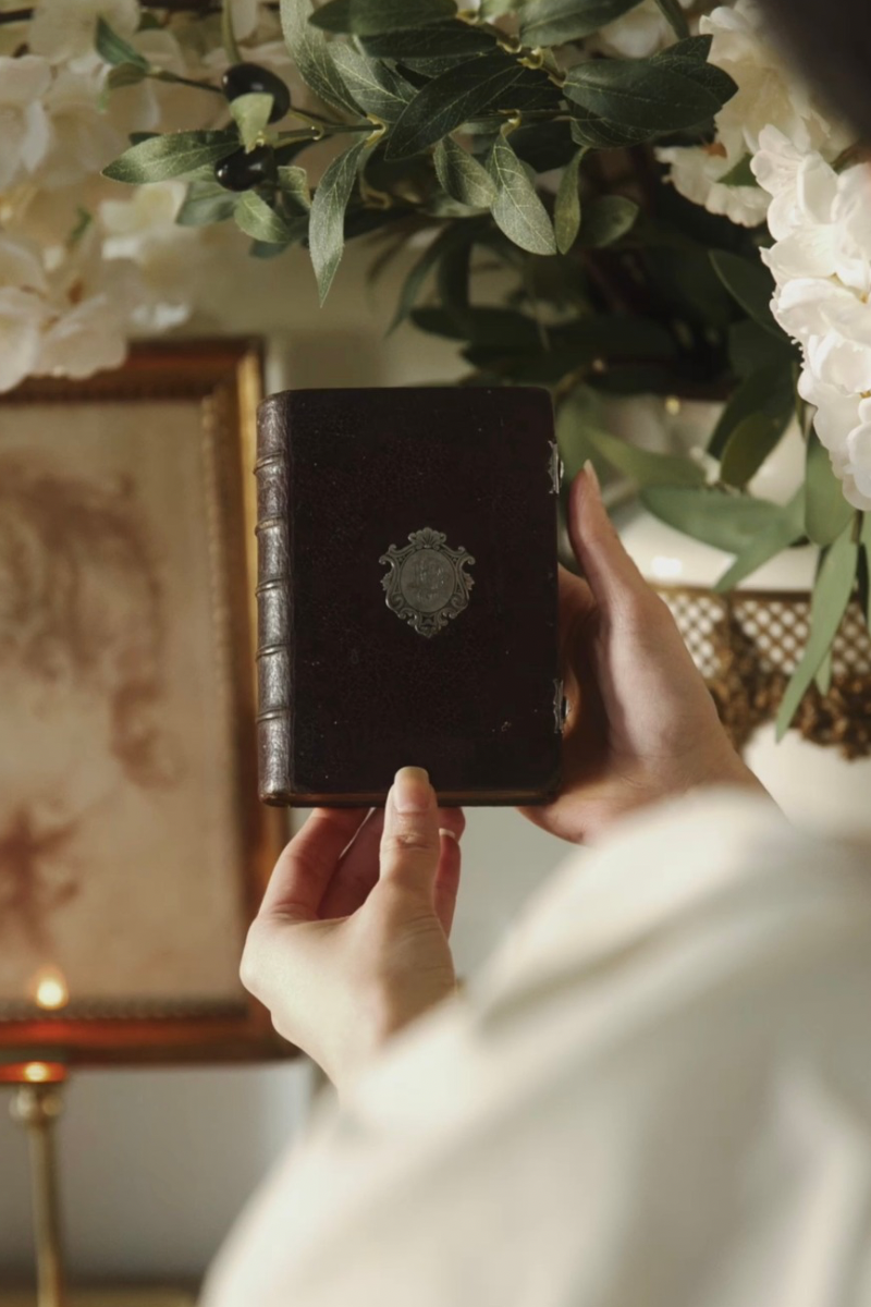 19th Century French Missal with Silver Inlay & Clasps