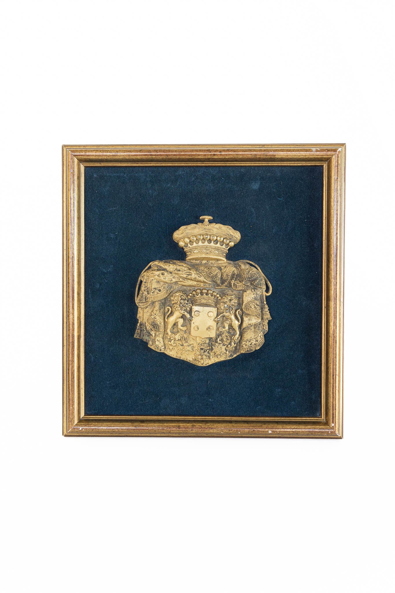 1800s Gilded and Chiseled Bronze Crest