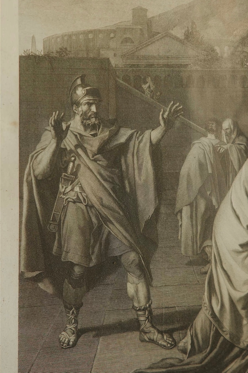 French Engraving After Jacques-Louis David's Belisaire | After The Celebrated 1781 Painting Depicting the Exiled Byzantine General Belisarius Recieving Alms