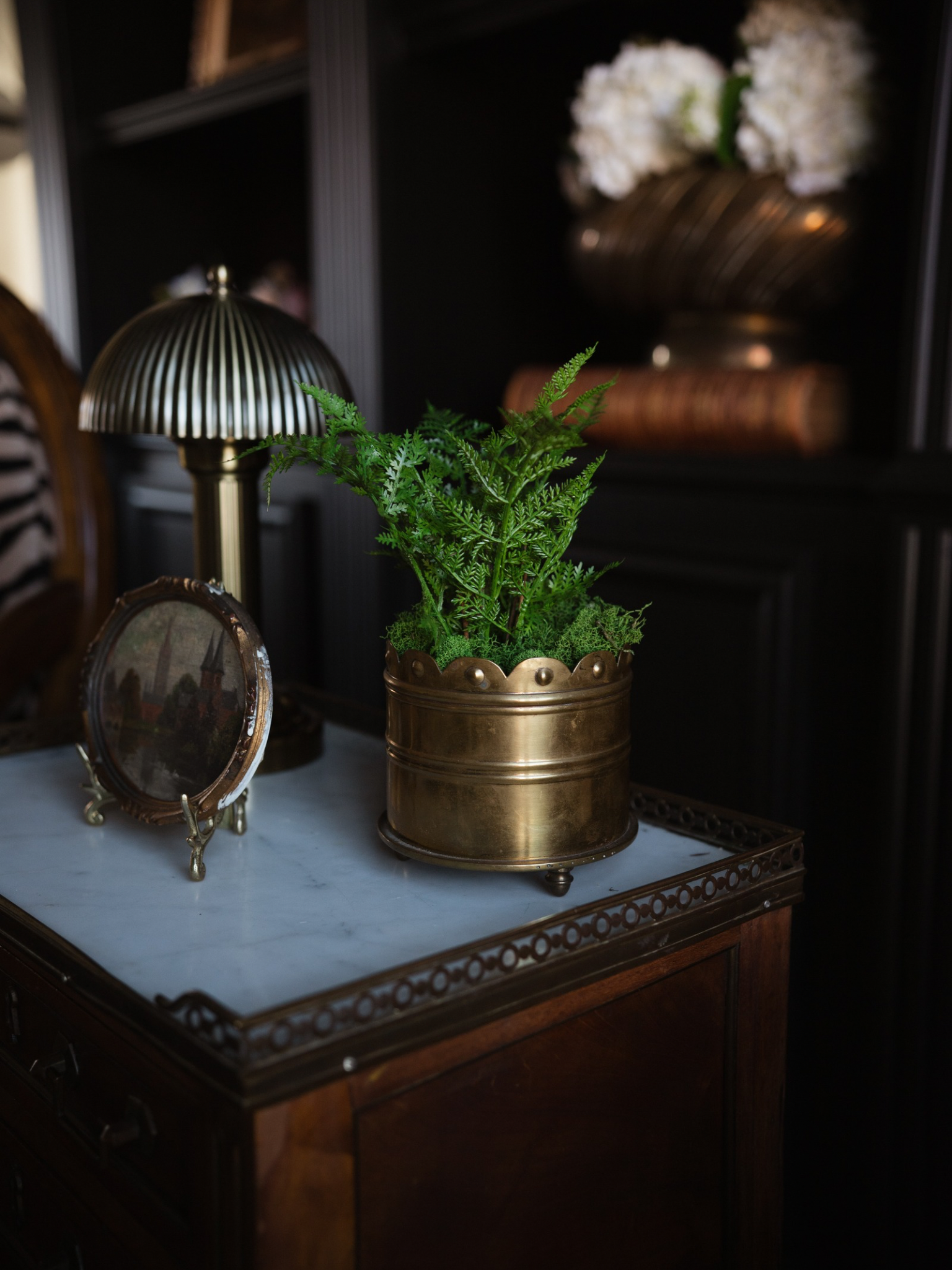 French Brass Trench Art Vessel — Scalloped Crown Detailing