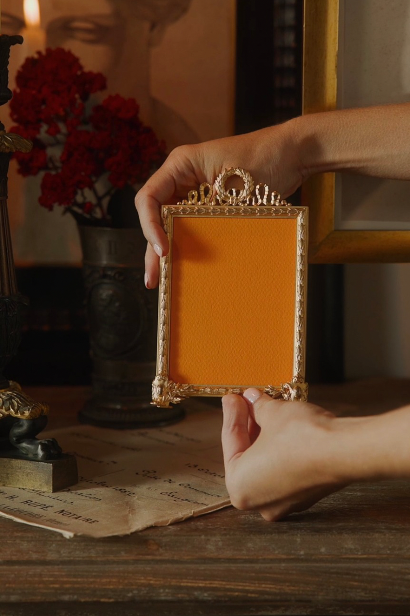 19th Century French Louis XVI Gilt Bronze Double Sided Picture Frame