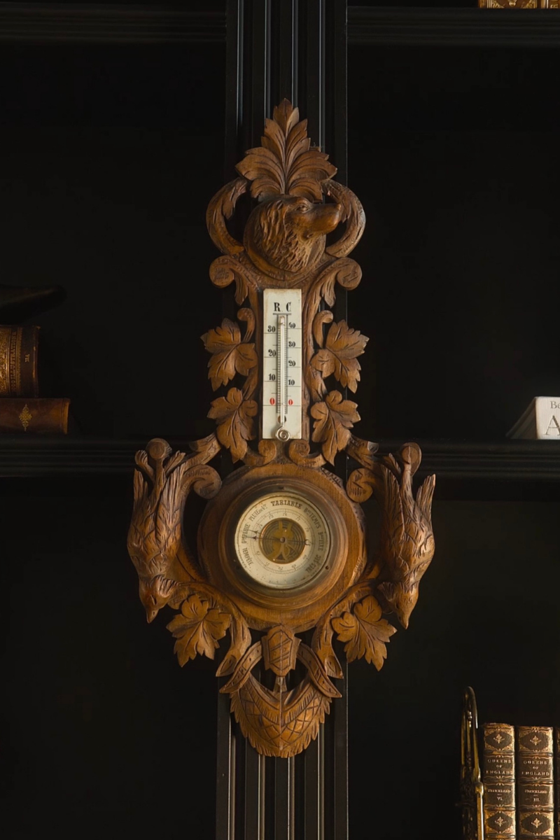19th-Century Black Forest Hunting Barometer and Thermometer