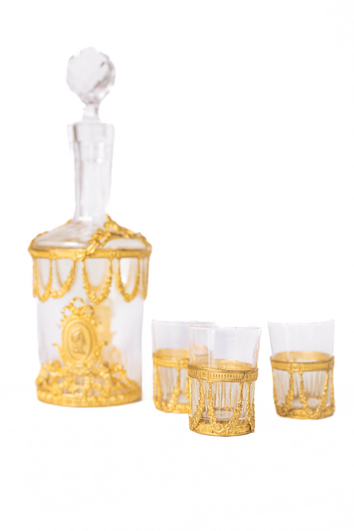 Antique French Baccarat Style Liquor Set