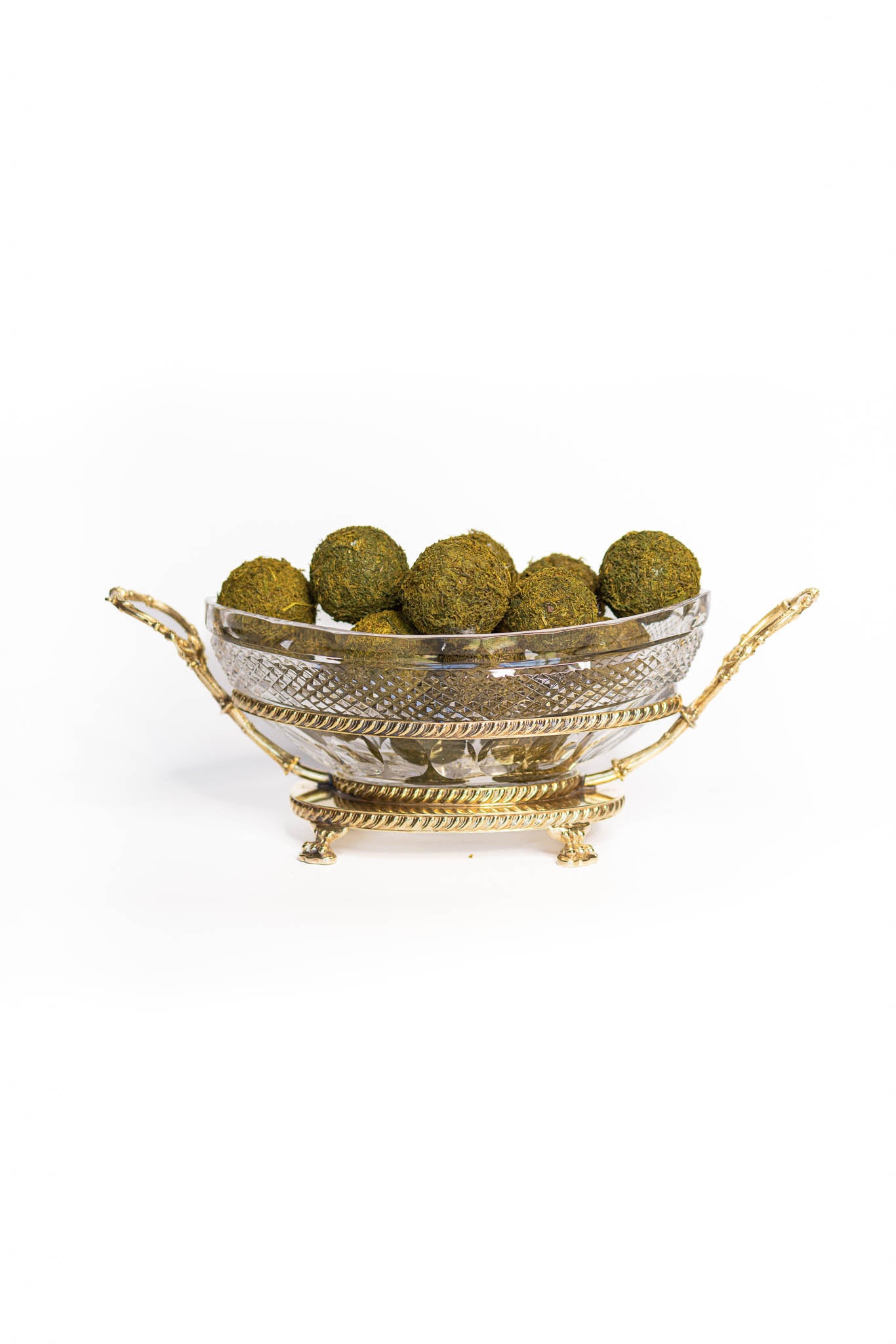 Circa 1900 Large Brass and Crystal French Centerpiece