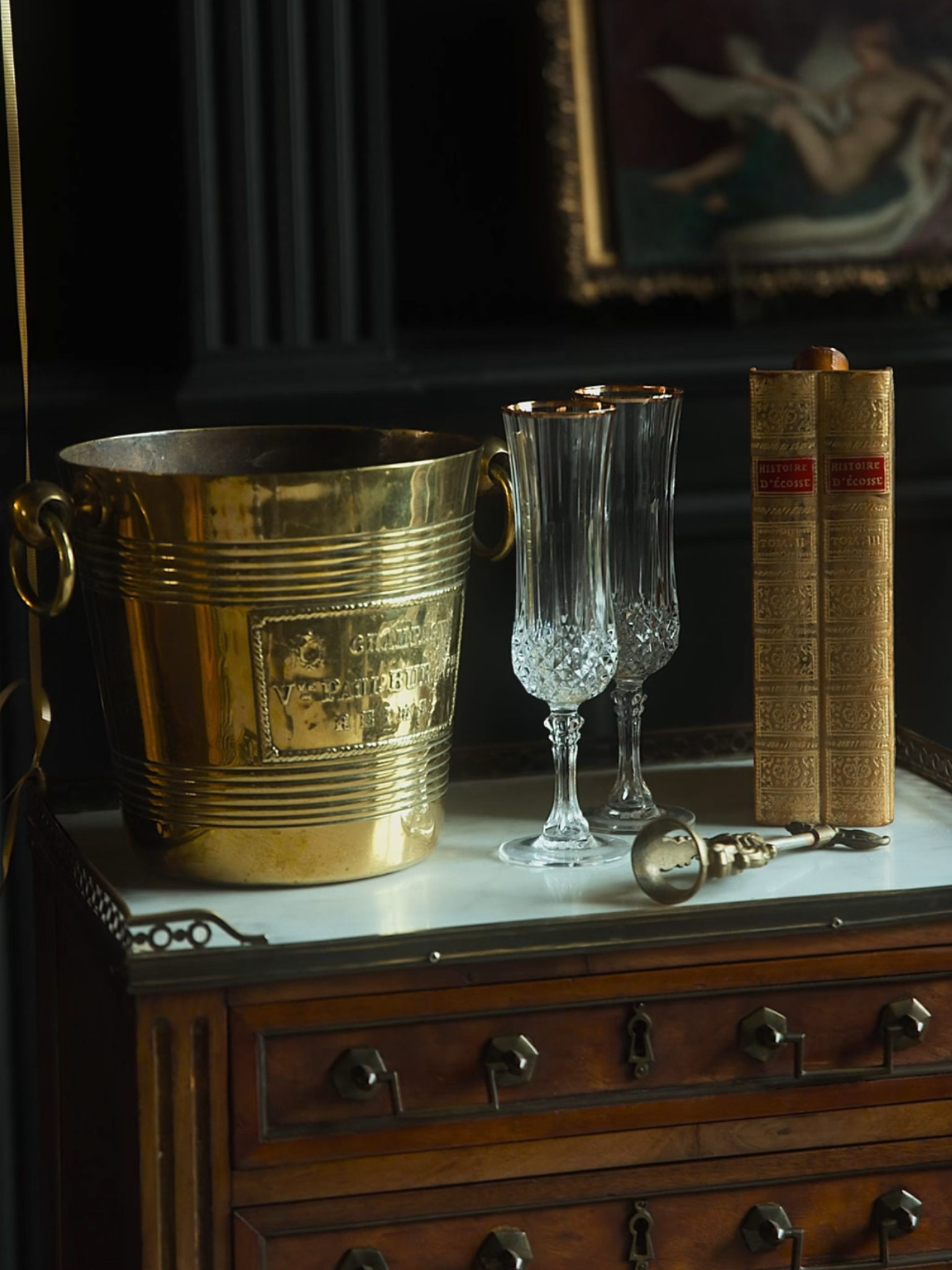 19th Century French Leather Bound Book Decanter