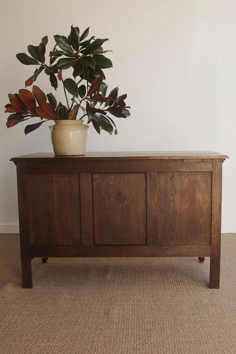 19th Century French Provincial Carved Oak Serpentine Commode