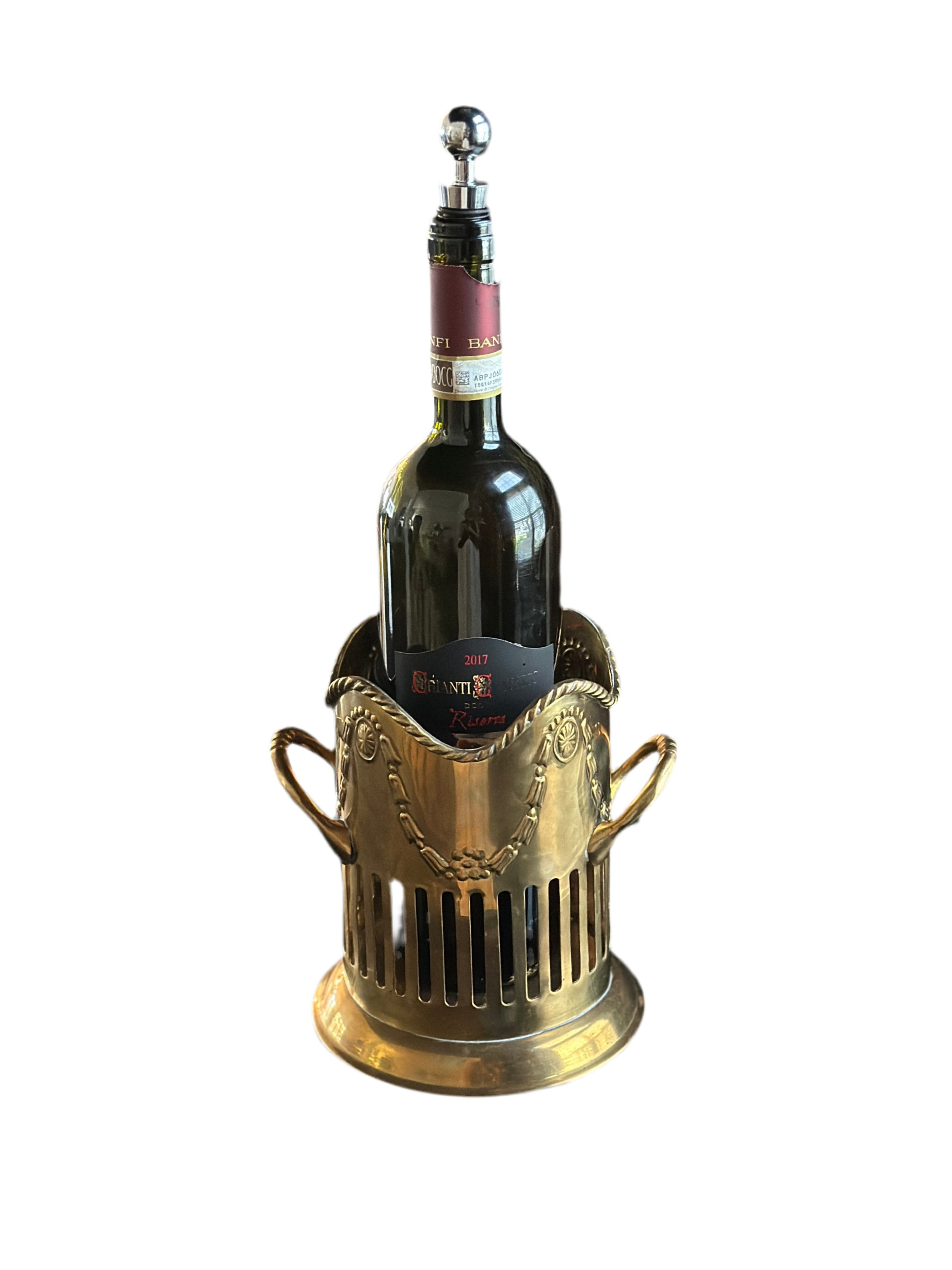 Brass Handled Wine Botle Caddy