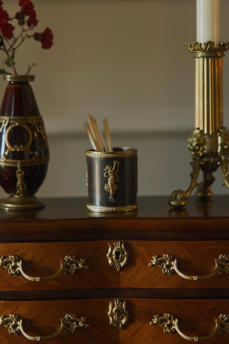 19th-Century Match Holder with Classical Bronze Mounts