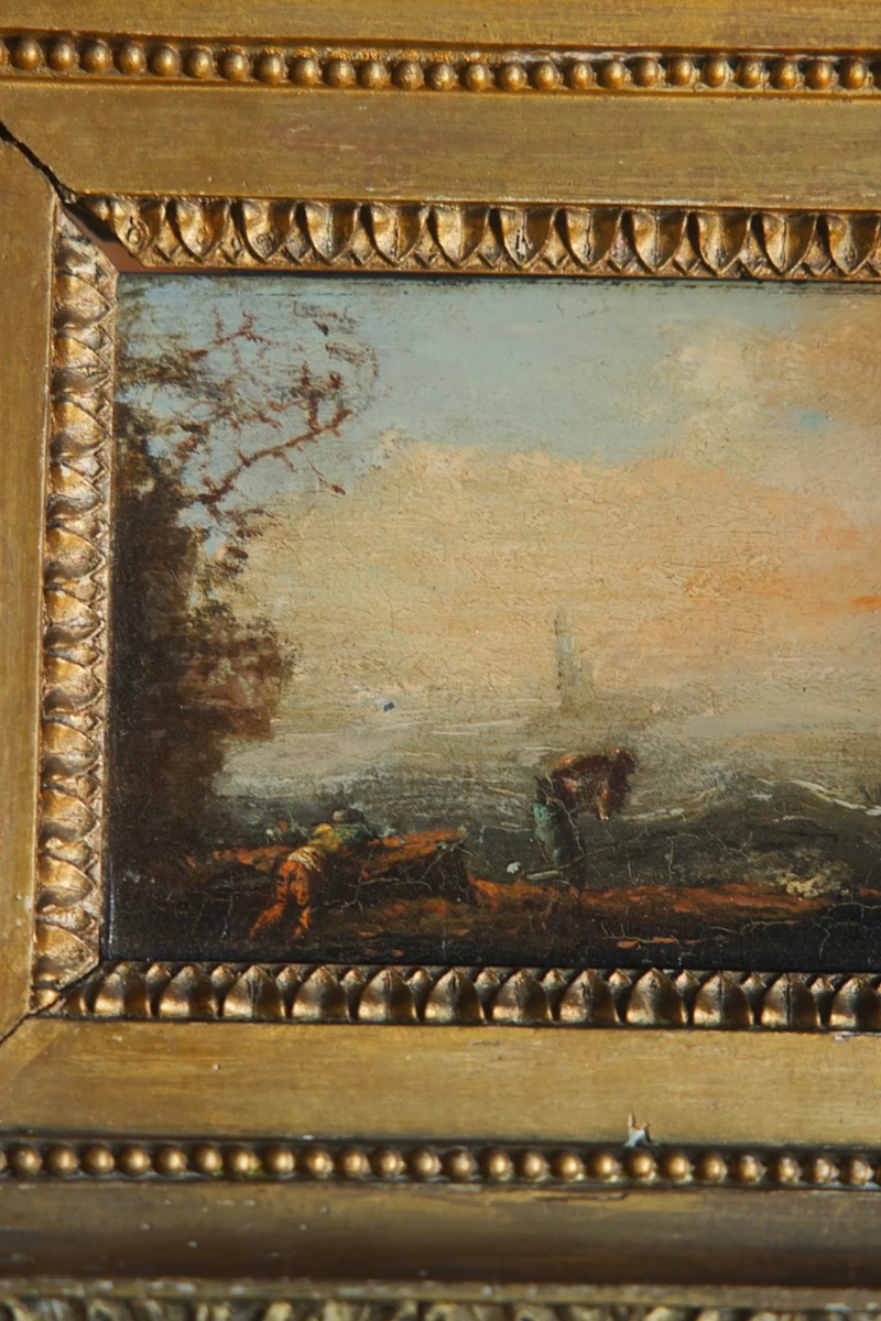 19th-Century Coastal Scene, Oil on Wood Panel — European School