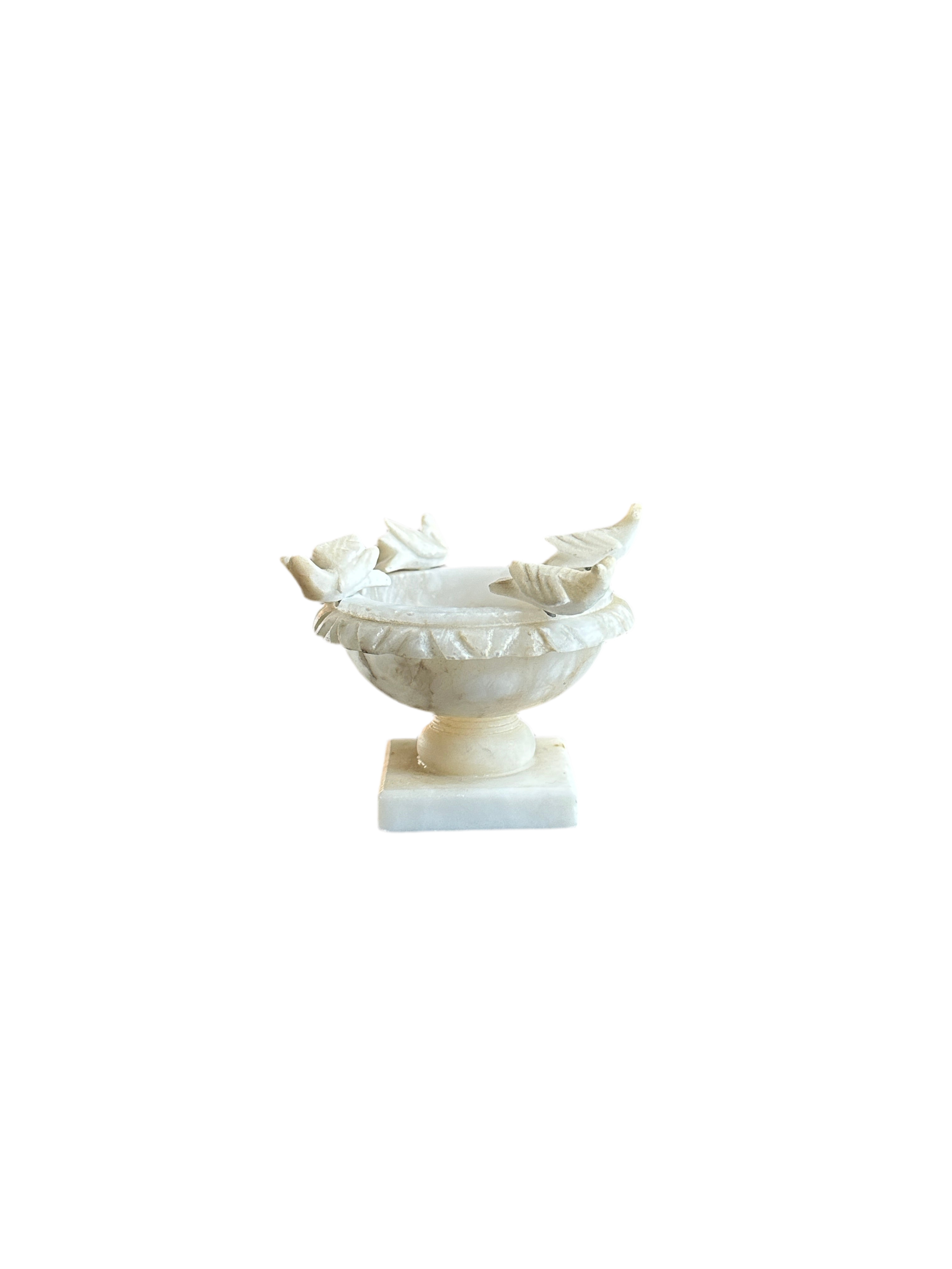 Micro Mini Alabaster Bird Bath