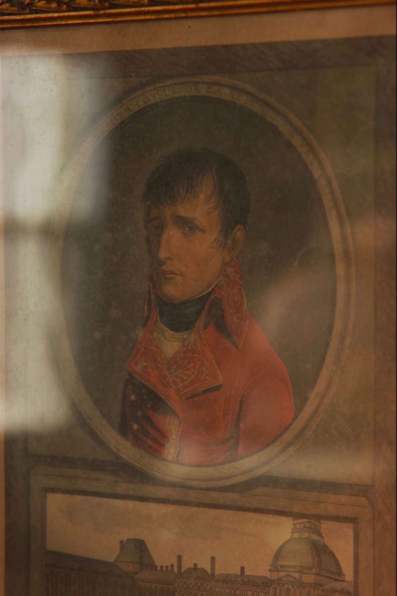Napoleonic Era French Military Review Engraving of Napoleon Bonaparte at Les Invalides, Early 19th Century