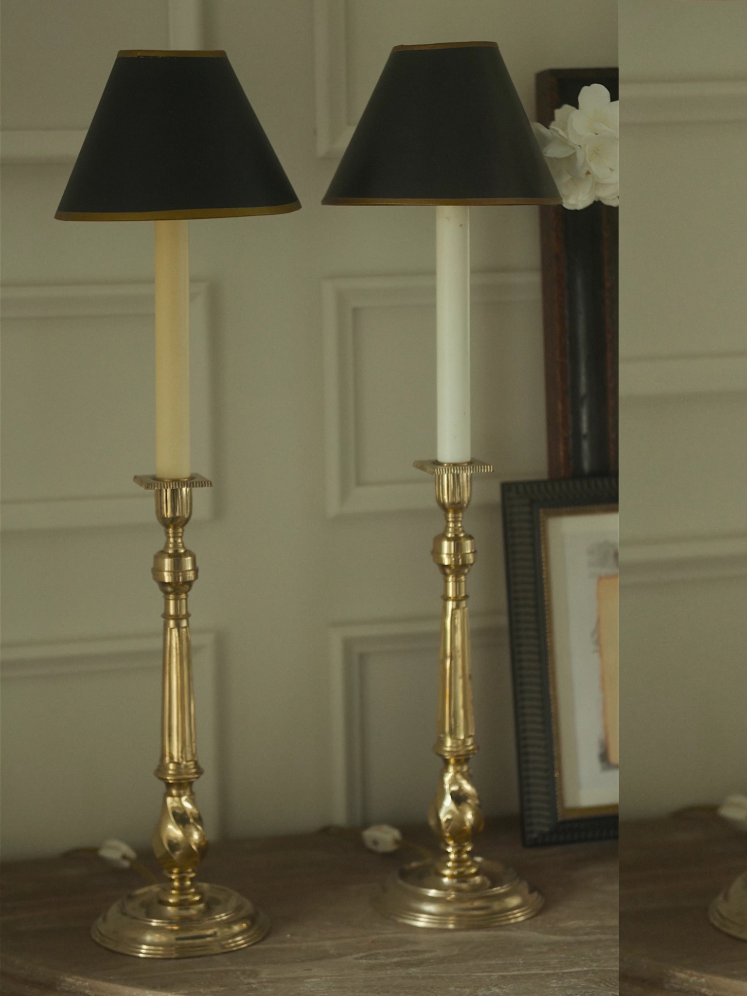Pair of Neoclassical Style Banquet Lamps