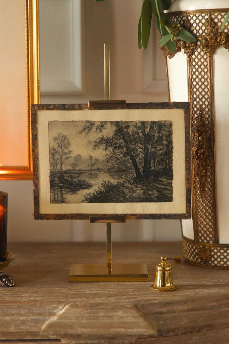 European Landscape Charcoal Drawing
