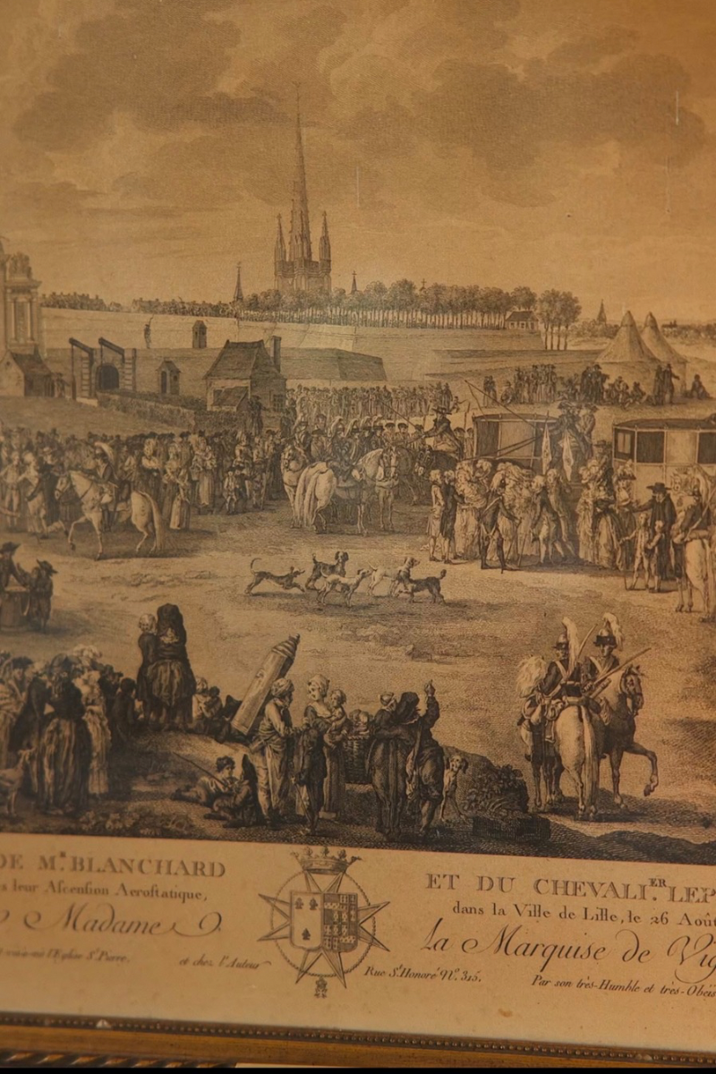 French Historical Engraving - Blanchard & Lepinards Entry in Lille By Helman after Watteau