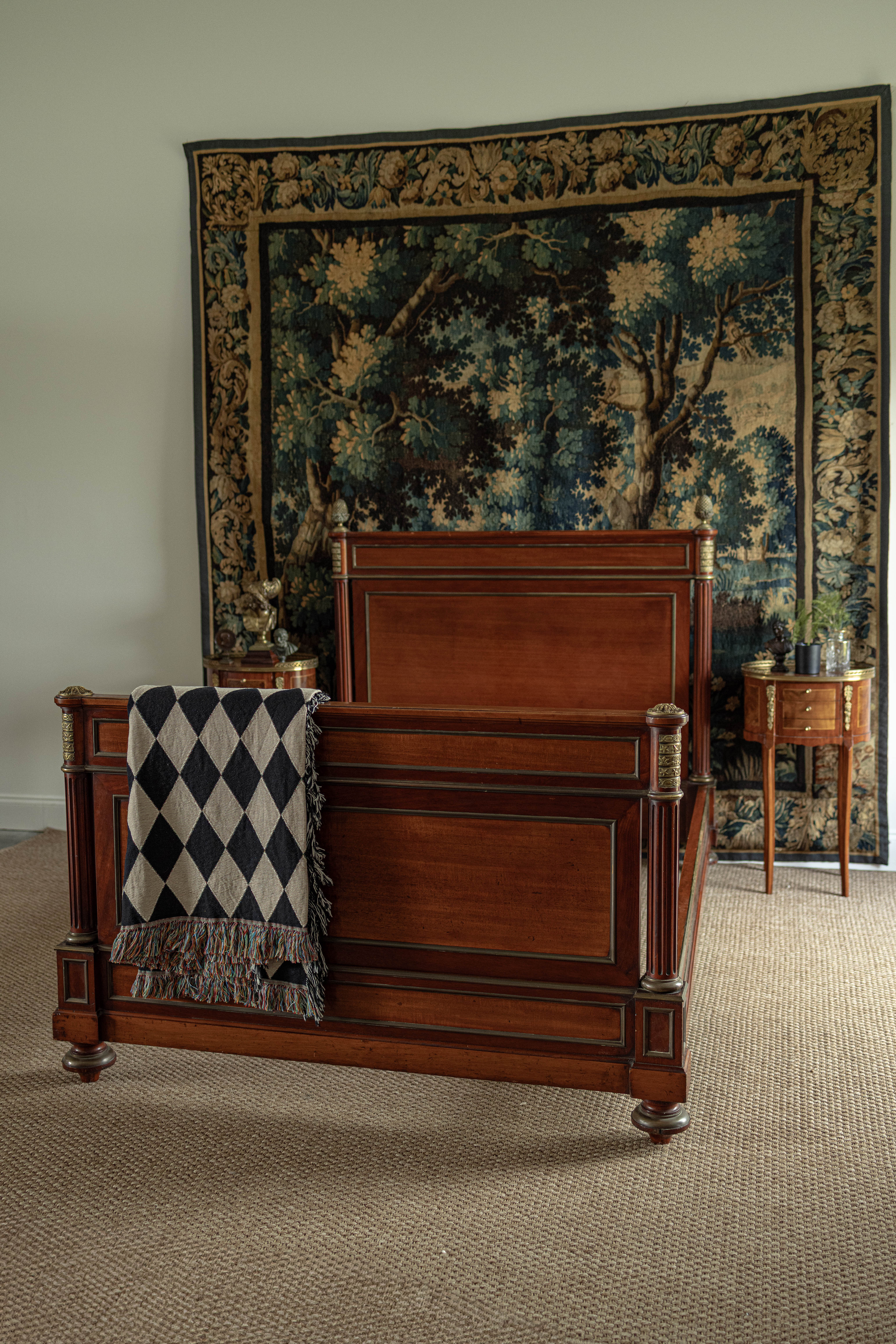 French Empire Style Gilt Mounted Mahogany Bed