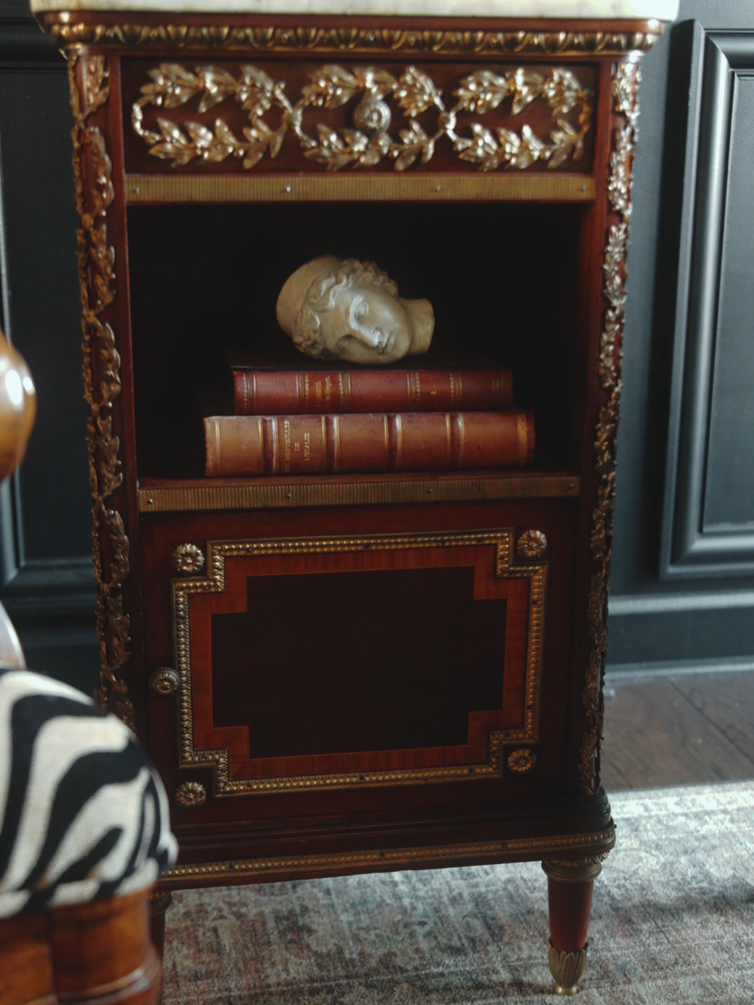 French Louis XVI Marble-Top Cabinet With Ormolu Mounts