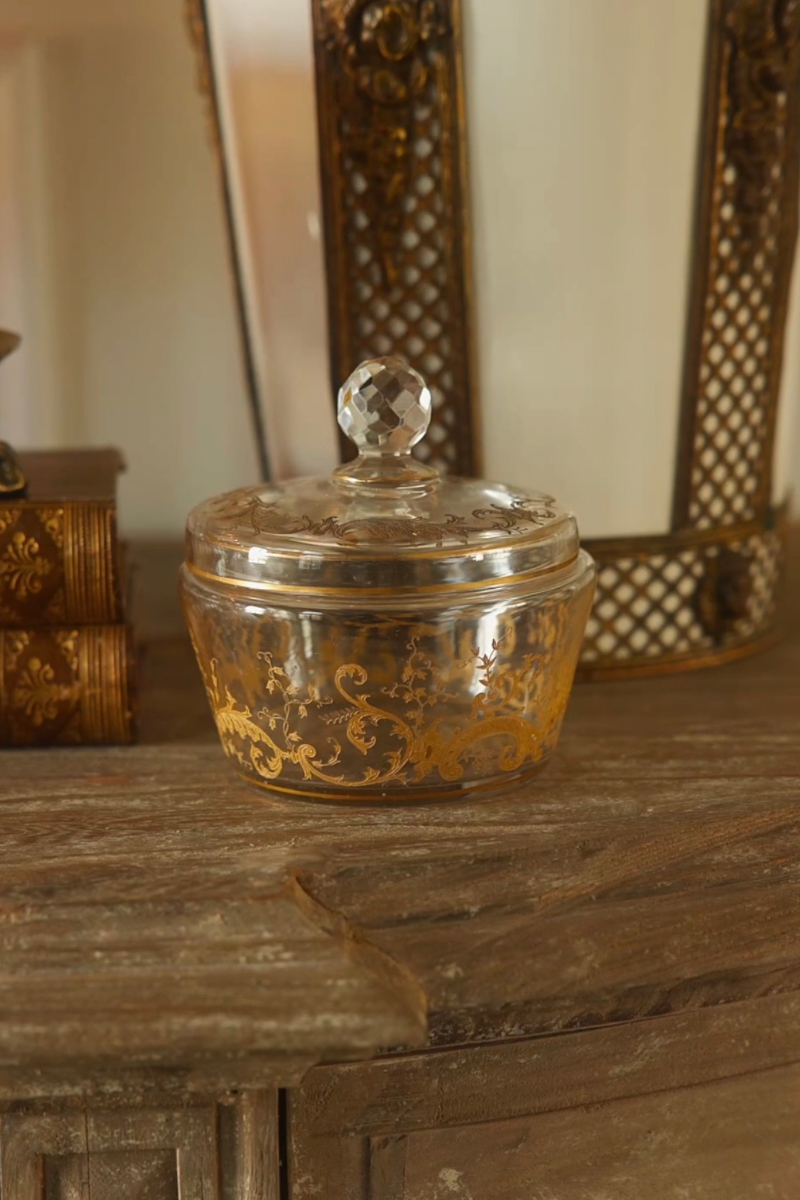 19th C. Hand Painted Lidded Dish