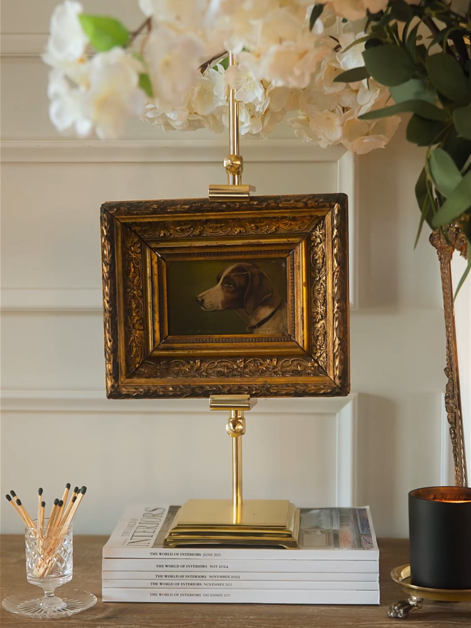 19th Century French Oil Hound Portrait