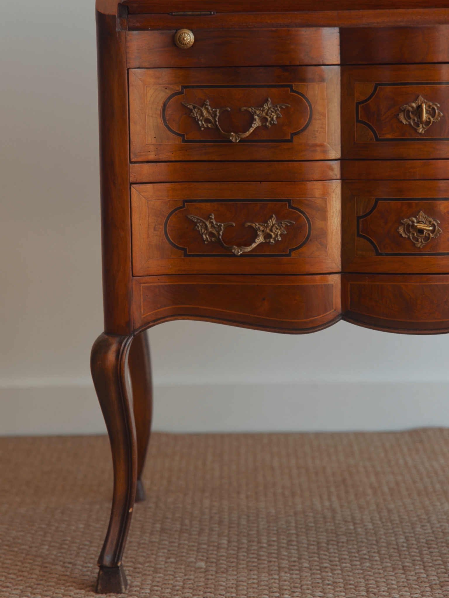 19th-Century Marquetry Bureau de Dame