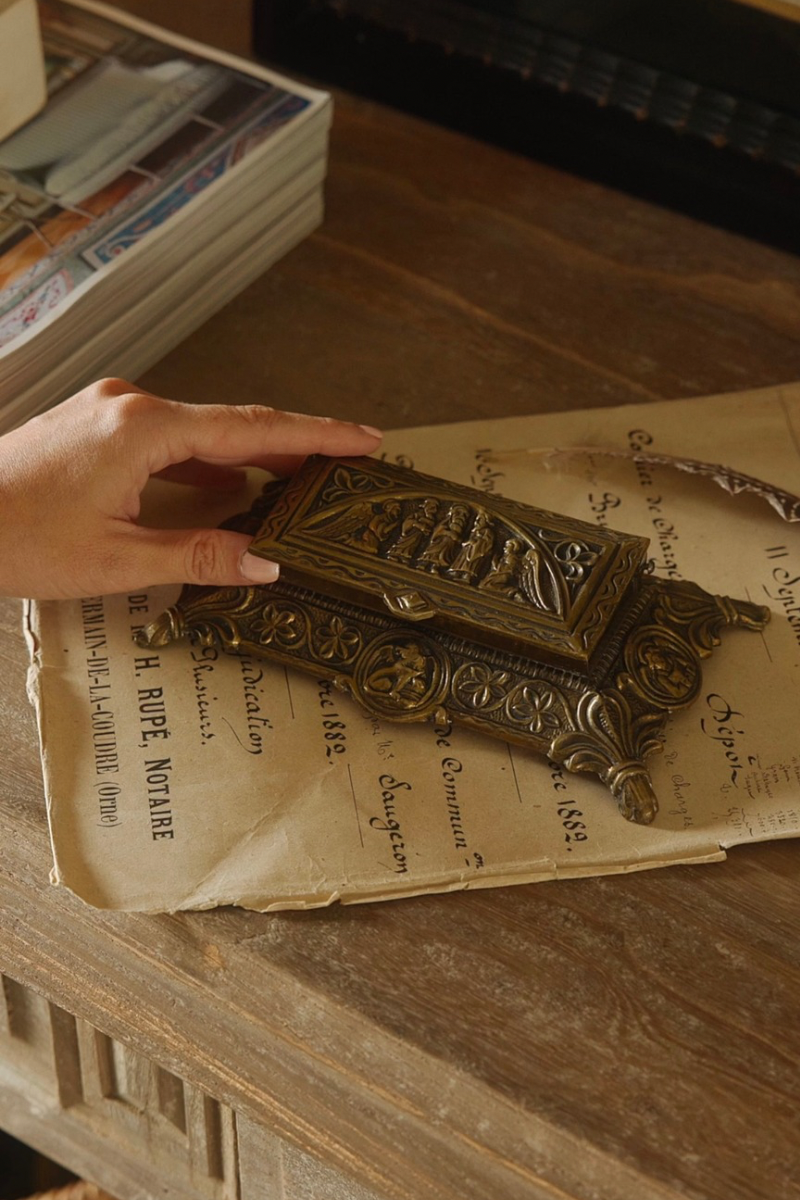 19th C. French Brass Stamp Box