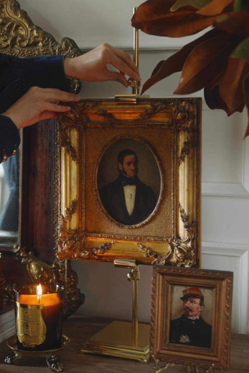 Large Brass Gallery Mount Easel