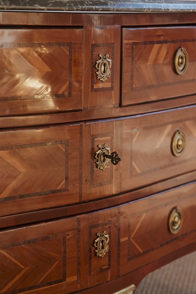 Antique 19th Century French Empire Mahogany Commode with Marble Top