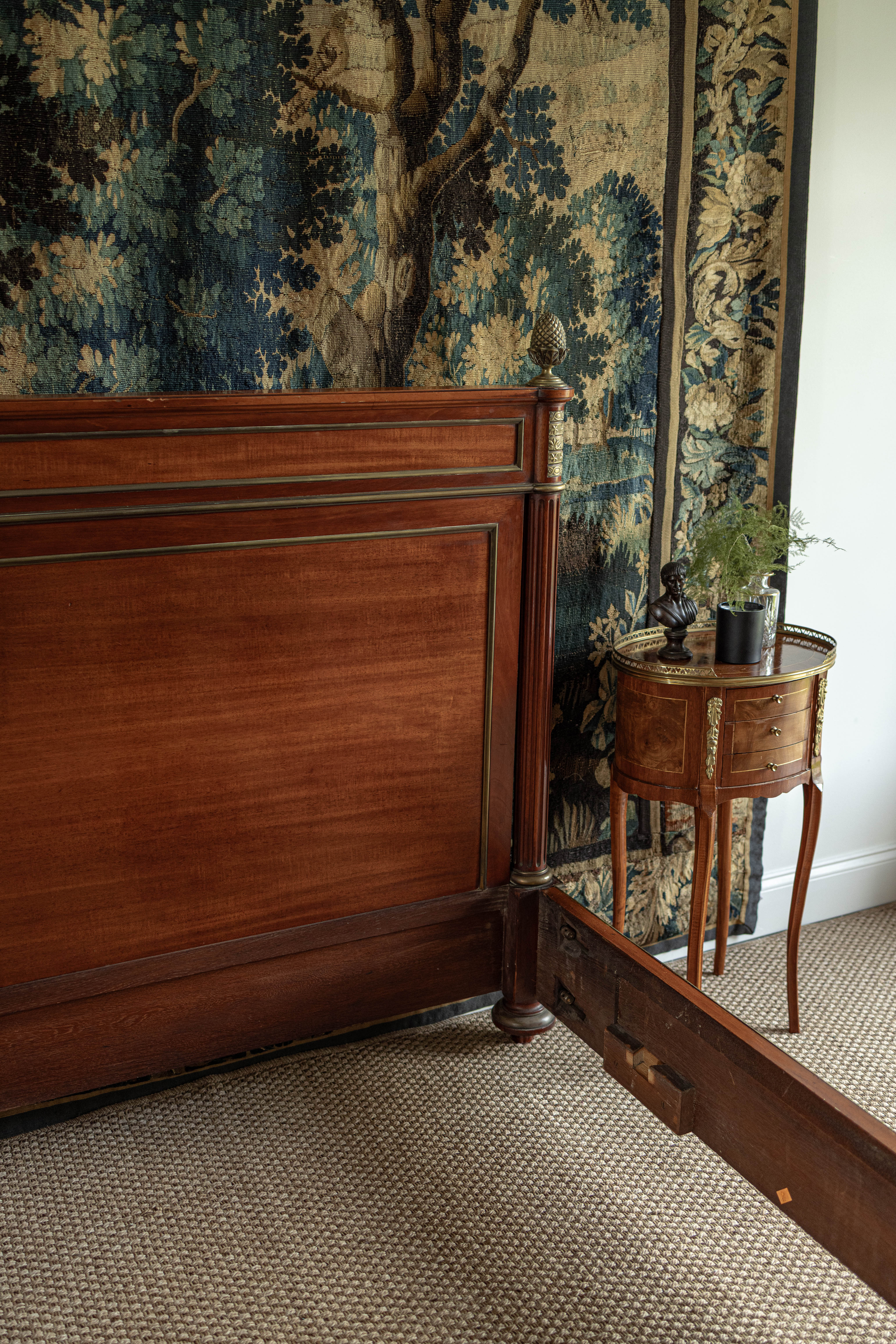 French Empire Style Gilt Mounted Mahogany Bed