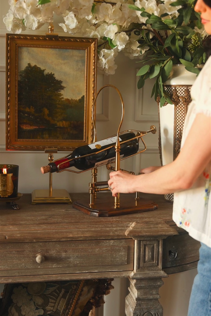 French Brass Mechanical Wine Cradle