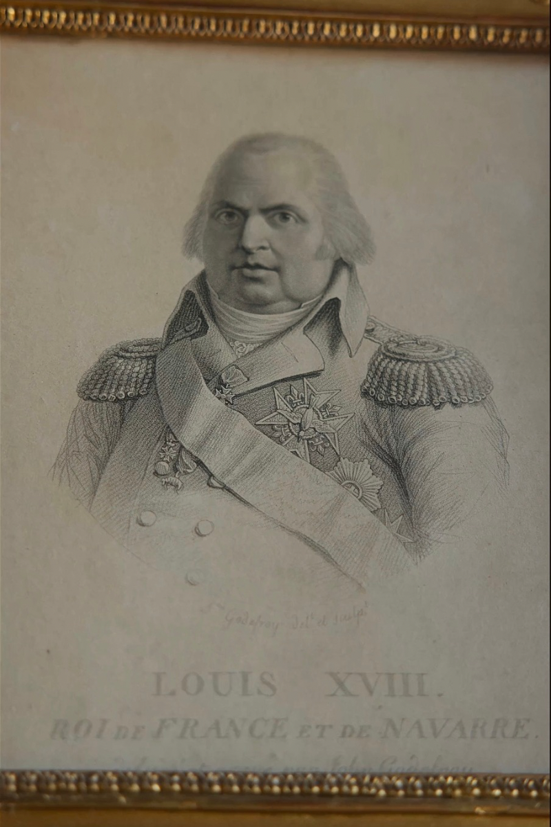 Pair of Early 19th-Century French Royal Portrait Engravings of Louis XVIII & Madame Royale, Duchesse d’Angoulême