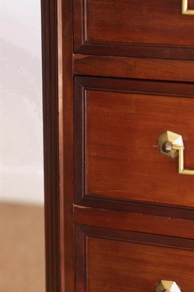 19th Century French Louis XVI–Style Mahogany Commode with Black Marble Top