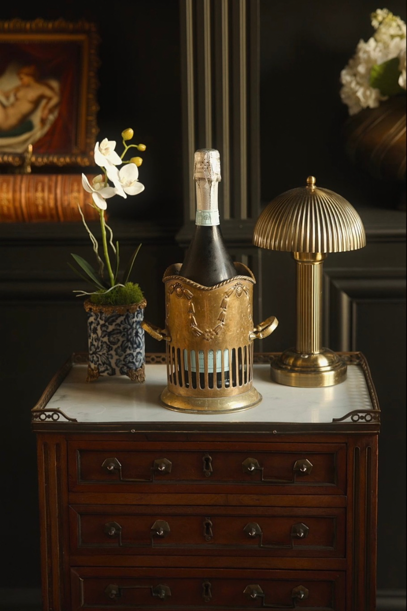 19th C. French Brass Handled Wine Caddy