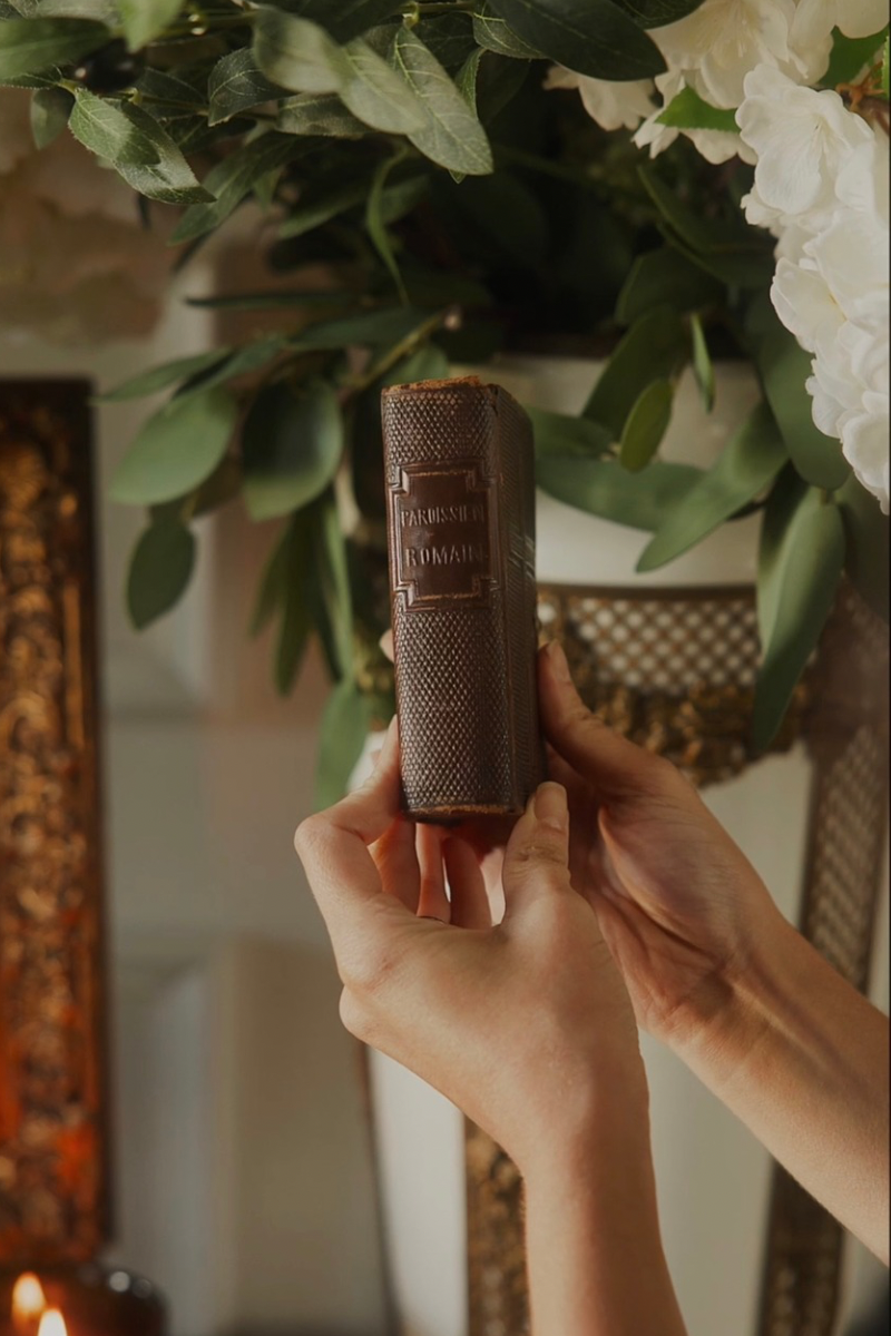 19th C. French Leather Cross Missal with Clasp