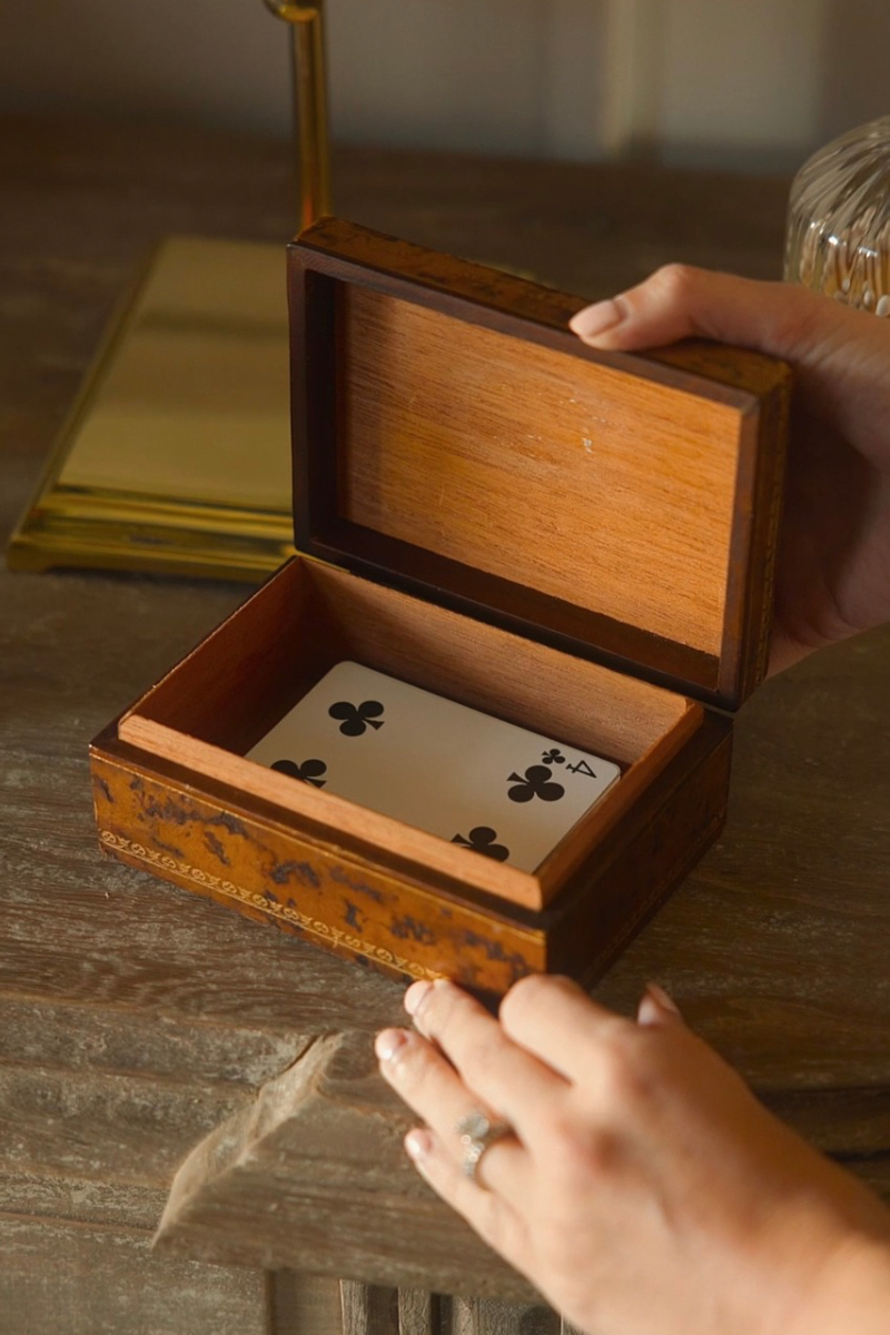 19th C. French Leather Wood Interior Box