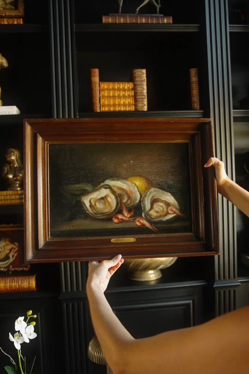 Antique Oyster Still Life Oil Painting, Signed O’Connor